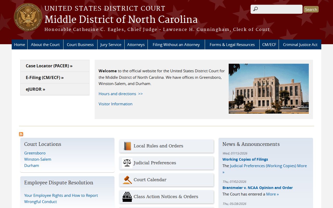 Caswell County federal criminal records court district