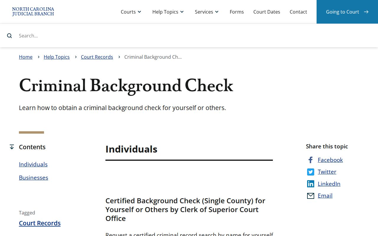 Caswell County criminal history official background check options